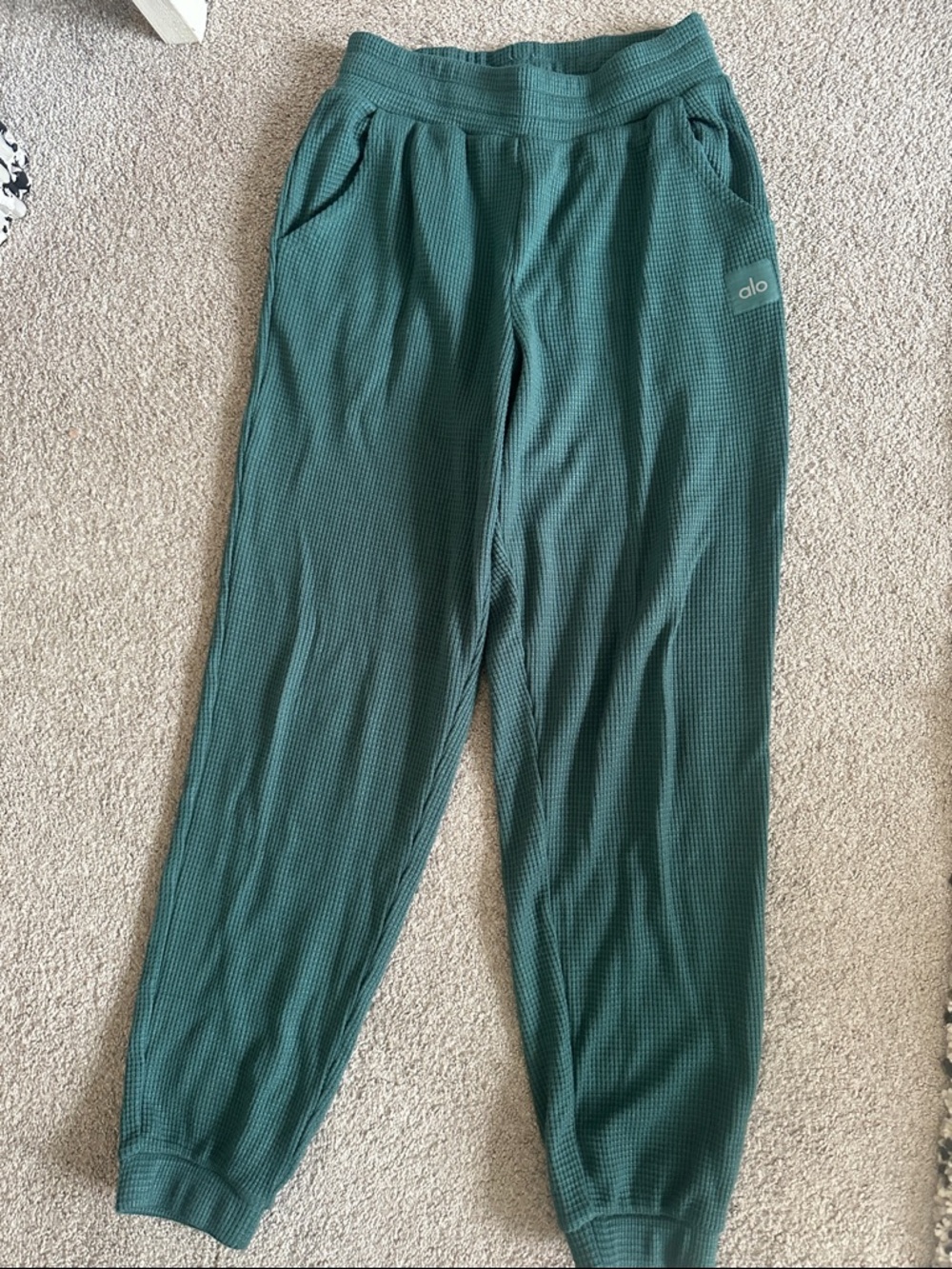 ALO Yoga Waffle Knit Joggers in Teal